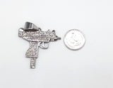 SP-822, Stainless Steel Uzi Gun Pendant- gold or silver color, 55mm width, 60mm high, 4mm thick