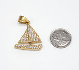 SP-969， Stainless Steel Sailboat Pendant - silver color