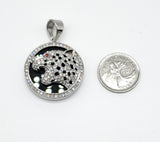 SP-947, Stainless Steel Tiger Pendant, gold or silver, 33mm width, 48mm high, 9mm thick