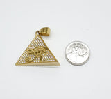 SP-830,Stainless Steel Triangular Prism Eyes Pendant, 40mm width, 40mm high, 12mm thick