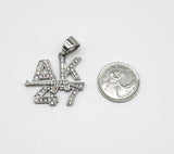 SP-963, Stainless Steel AK-47 Gun Pendant- gold or silver color, 48mm width, 42mm high, 2.5mm thick