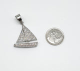 SP-969， Stainless Steel Sailboat Pendant - silver color