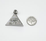 SP-830,Stainless Steel Triangular Prism Eyes Pendant, 40mm width, 40mm high, 12mm thick