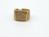 SRM-244,Stainless Steel Hit Hop Bling Bling Ring-Gold or Silver Color, 14mmx15mm, 2mm Thick