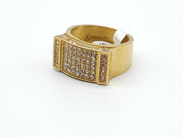 SRM-251, Stainless Steel Hit Hop Fashion Ring-gold color