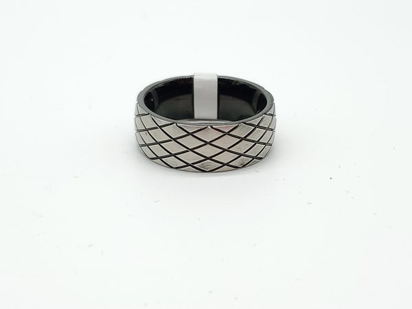 SRM-305, Stainless Steel Band Fashion Ring-silver color