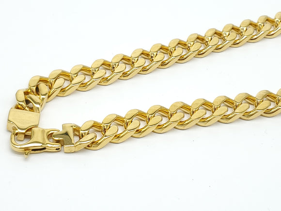 Stainless Steel 12mm Width, 3mm Thick Miami Cuban Chain-Gold or Silver color-SMC