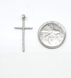 STPW-81, Women Solid 925 Sterling Silver Icy Bling Bling Cross Pendant-Gold or Silver color