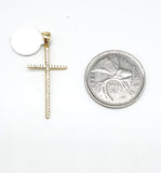 STPW-81, Women Solid 925 Sterling Silver Icy Bling Bling Cross Pendant-Gold or Silver color
