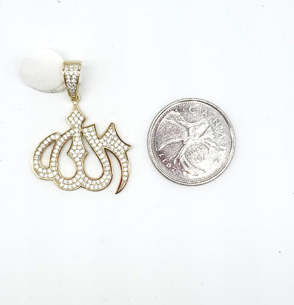 STPM-283, Men and Women S925 Sterling Silver Allah Pendant- gold or silver color