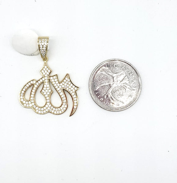 STPM-283, Men and Women S925 Sterling Silver Allah Pendant- gold or silver color