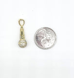 STPM-383, Men and Women S925 Sterling Silver Microphone Shape Pendant-gold or silver color