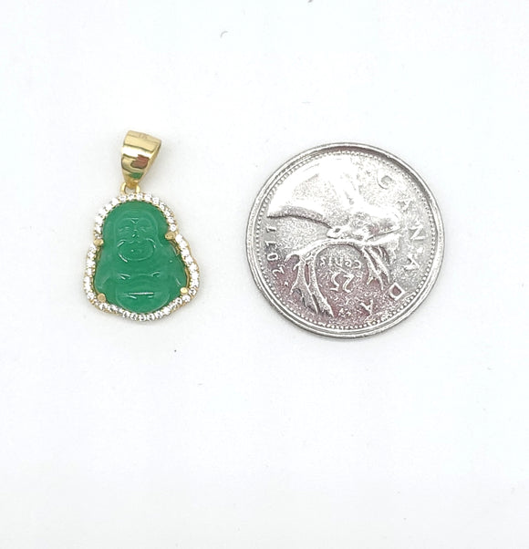 STPM-408, Unisex 925 Sterling Silver Buddha Pendant-silver green, gold green, silver black, gold black, silver white, gold white color