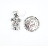 STPM-381, Men S925 Sterling Silver Icy Bling Bling Jesus Head Pendant-Gold or Silver color