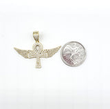 STPM-322, Men S925 Sterling Silver Icy Bling Bling Ankh Pendant- silver color
