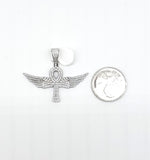 STPM-322, Men S925 Sterling Silver Icy Bling Bling Ankh Pendant- silver color