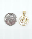 STPM-469, Men and Women S925 Sterling Silver Icy Bling Bling Allah Pendant-Gold or Silver color