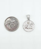 STPM-469, Men and Women S925 Sterling Silver Icy Bling Bling Allah Pendant-Gold or Silver color