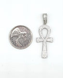 STPM*134, Men and Women S925 Sterling Silver Icy Bling Bling Ankh Pendant-gold or silver color