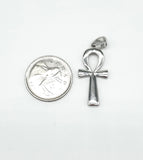 STPM-128, Men and Women S925 Sterling Silver Plain Ankh Pendant-gold or silver color