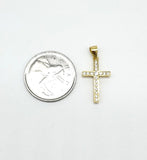 STPW-03,  Women S925 Sterling Silver Icy Bling Bling Cubic Zirconium Cross Pendant-gold or silver color