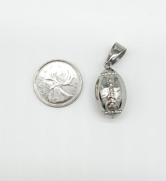SP-1033, Stainless Steel America Football Pendant- silver color