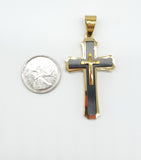 SP-838, Stainless Steel Cross Pendant- Gold Black or Gold color