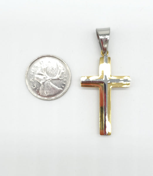 SP-286, Stainless Steel Plain Cross Pendant-gold or silver gold color, 25mm width, 58mm high, 8mm thick