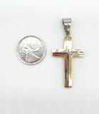 SP-286, Stainless Steel Plain Cross Pendant-gold or silver gold color, 25mm width, 58mm high, 8mm thick