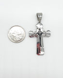 SP-114, Stainless Steel Classes Cross Pendant - Silver Black color