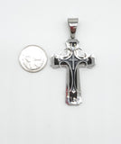 SP-114, Stainless Steel Classes Cross Pendant - Silver Black color