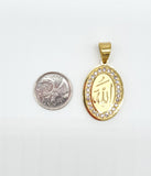SP-461,Stainless Steel Allah Pendant, gold or silver color, 25mm width, 48mm high, 3mm thick