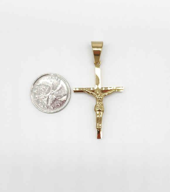 SP-764, Stainless Steel Cross Pendant gold or silver color, 30mm width, 58mm high, 6mm thick