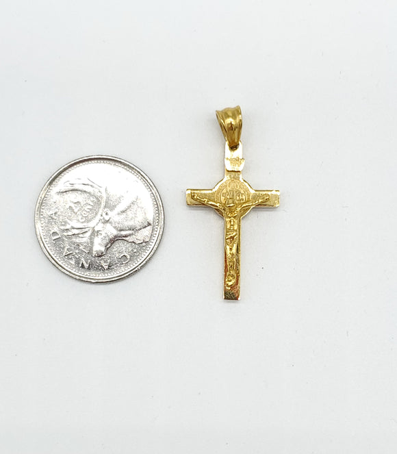 SP-391, Stainless Steel Small Cross Pendant- gold or silver colors, 18mm width, 35mm high, 5mm thick