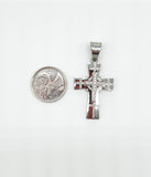 SP-382, Stainless Steel 2 size of Icy Cross Pendant-gold or silver color