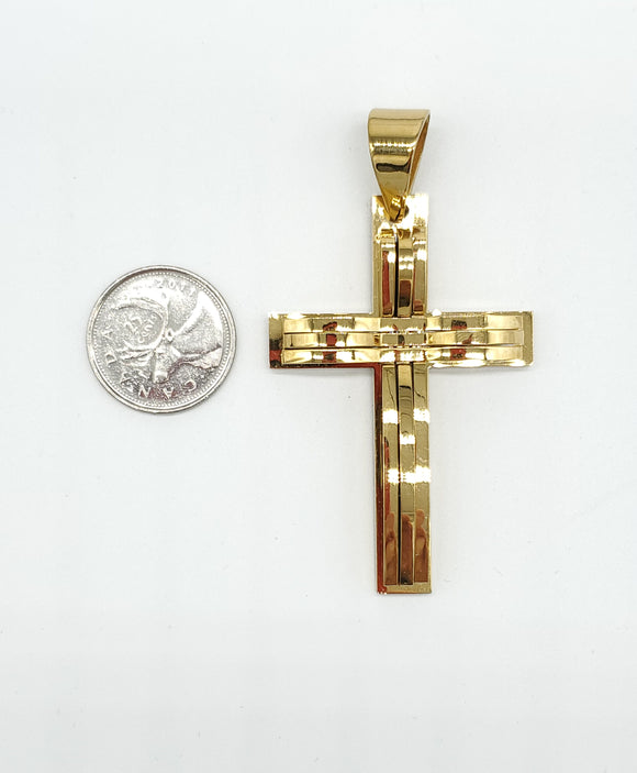 SP-97, Stainless Steel Cross Pendant-gold color , 43mm width, 75mm high, 10mm thick