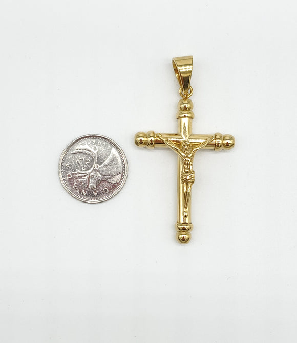 SP-353, Stainless Steel Jesus Cross Pendant-Gold or Silver color, 40mm width, 70mm length, 7mm thick