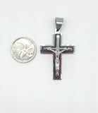 SP-1015, Stainless Steel Small 2 size of cross Pendant-gold, silver,silver black and silver gold color