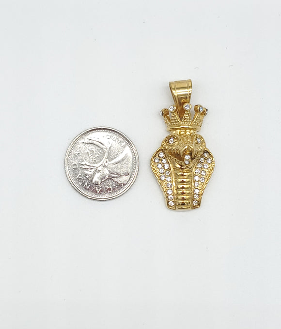 SP-847, Stainless Steel 2 size of Ice King Crown Cobra , gold or silver color