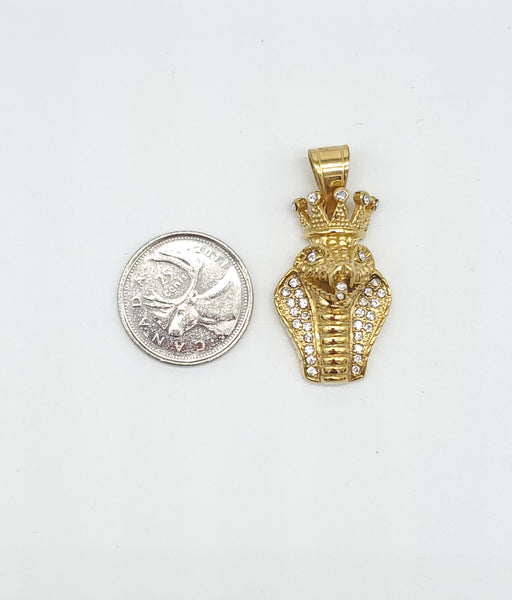 SP-847, Stainless Steel 2 size of Ice King Crown Cobra , gold or silver color