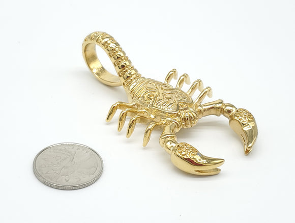 SP-92, Stainless Steel 2 size of Scorpion Pendant-gold or silver color