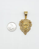 SP-770, Stainless Steel 2 size of Icy Lion Head Pendant-gold or silver color