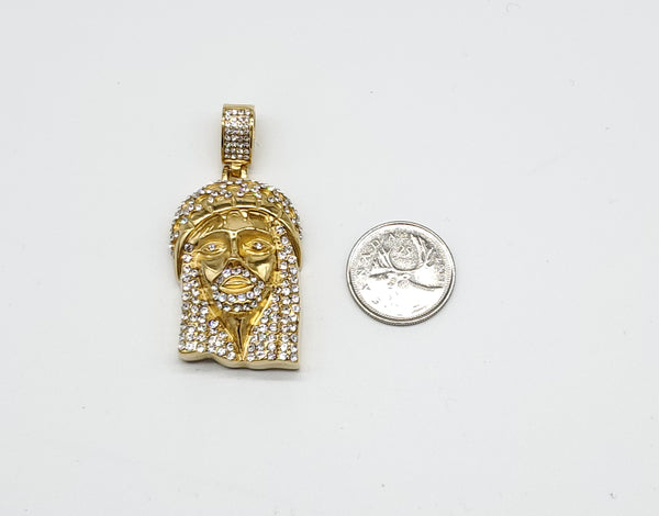 SP 1-12, Stainless Steel Jesus Head Pendant- 2 size of Jesus Head, Gold or silver color