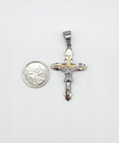 SP-317, Stainless Steel 2 size of Cross with Jesus Pendant, Gold or Silver color