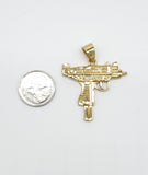SP-966,Stainless Steel Uzi Gun Pendant-gold or silver color, 40mm width, 50mm high, 3mm thick