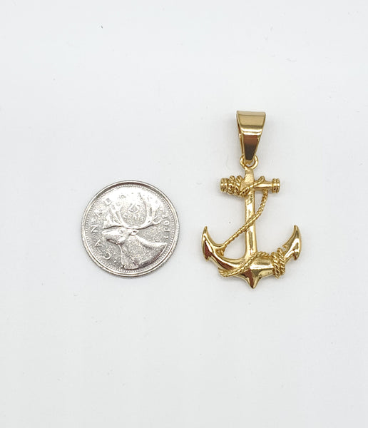 SP-708,Stainless Steel Anchor Pendant-gold or silver color, 25mm width, 45mm high, 4mm thick