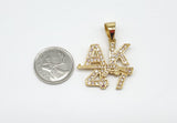 SP-963, Stainless Steel AK-47 Gun Pendant- gold or silver color, 48mm width, 42mm high, 2.5mm thick
