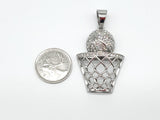SP-685, Stainless Steel Basketball Net Pendant-gold or silver color, 30mm width, 55mm high, 8mm thick