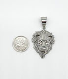 SP-770, Stainless Steel 2 size of Icy Lion Head Pendant-gold or silver color