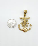 SP-450, Stainless Steel Anchor Pendant-gold or silver color, 36mm width, 60mm high, 5mm thick